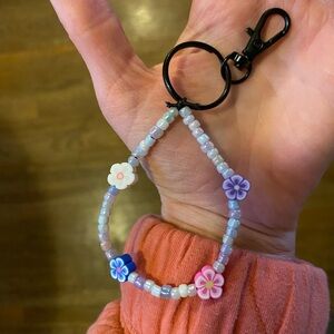 Flower Key Chain Beaded Home Made
